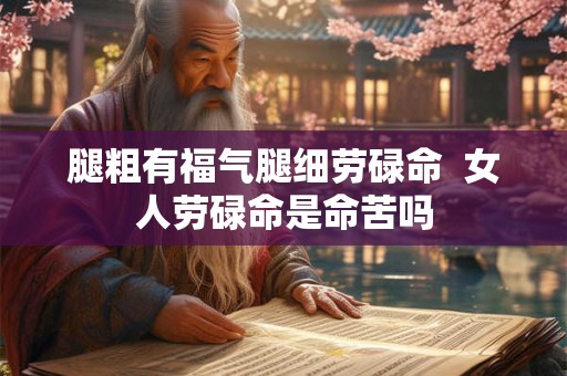 腿粗有福气腿细劳碌命  女人劳碌命是命苦吗