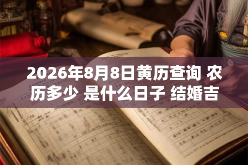 2026年8月8日黄历查询 农历多少 是什么日子 结婚吉时