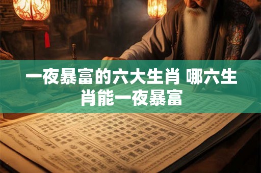 一夜暴富的六大生肖 哪六生肖能一夜暴富 一夜暴富的六大生肖 哪六生肖能一夜暴富