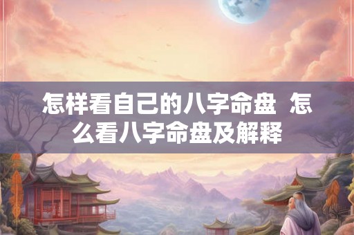 怎样看自己的八字命盘  怎么看八字命盘及解释