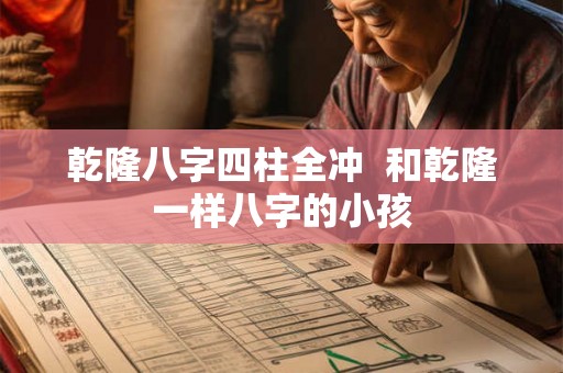 乾隆八字四柱全冲  和乾隆一样八字的小孩