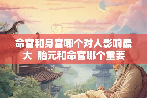 命宫和身宫哪个对人影响最大  胎元和命宫哪个重要