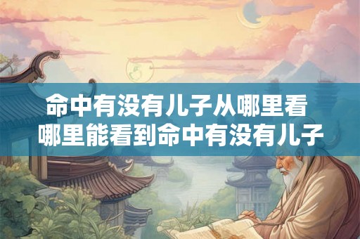 命中有没有儿子从哪里看 哪里能看到命中有没有儿子
