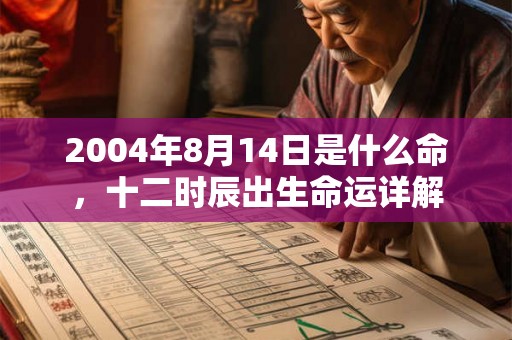 2004年8月14日是什么命，十二时辰出生命运详解
