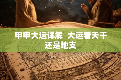 甲申大运详解 大运看天干还是地支 甲申大运详解 大运看天干还是地支