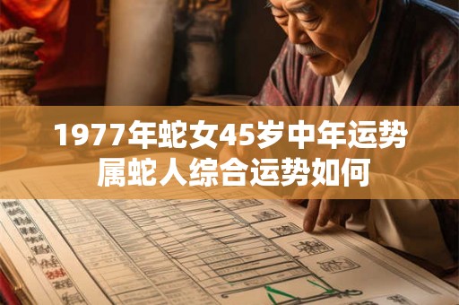 1977年蛇女45岁中年运势 属蛇人综合运势如何
