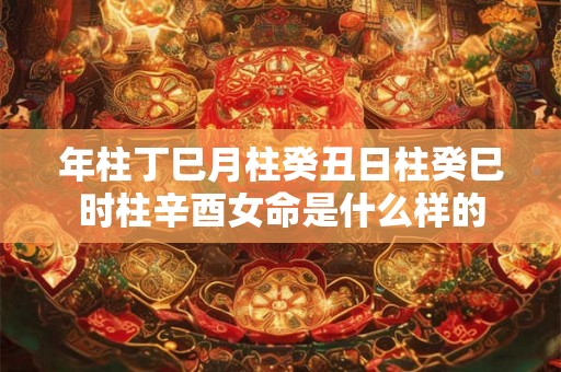 年柱丁巳月柱癸丑日柱癸巳时柱辛酉女命是什么样的
