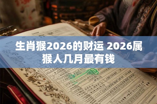 生肖猴2026的财运 2026属猴人几月最有钱