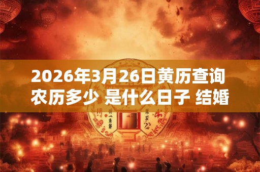 2026年3月26日黄历查询 农历多少 是什么日子 结婚吉时