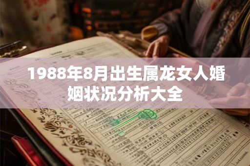 1988年8月出生属龙女人婚姻状况分析大全 1988年8月出生属龙女人婚姻状况分析大全