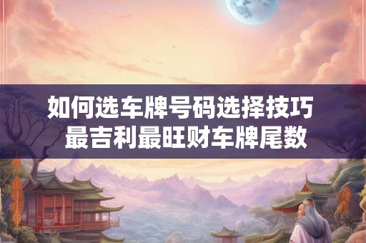 如何选车牌号码选择技巧 最吉利最旺财车牌尾数 如何选车牌号码选择技巧 最吉利最旺财车牌尾数
