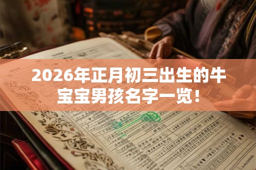 2026年正月初三出生的牛宝宝男孩名字一览！