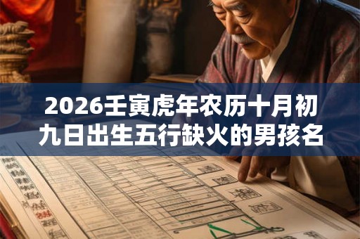 2026壬寅虎年农历十月初九日出生五行缺火的男孩名字大全