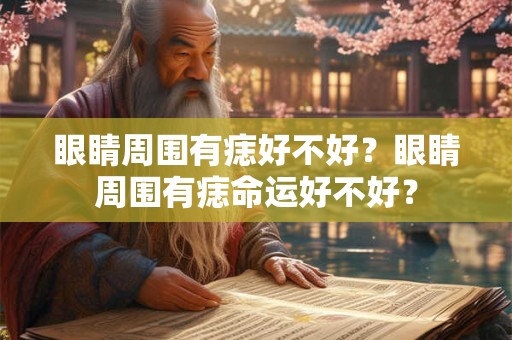 眼睛周围有痣好不好？眼睛周围有痣命运好不好？