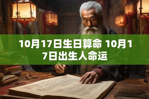 10月17日生日算命 10月17日出生人命运