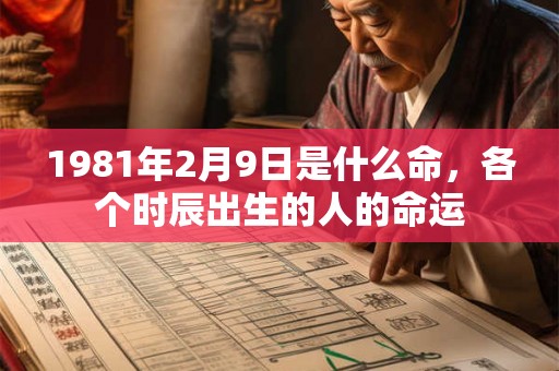 1981年2月9日是什么命，各个时辰出生的人的命运
