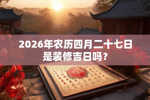 2026年农历四月二十七日是装修吉日吗？