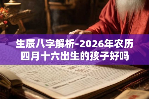 生辰八字解析-2026年农历四月十六出生的孩子好吗