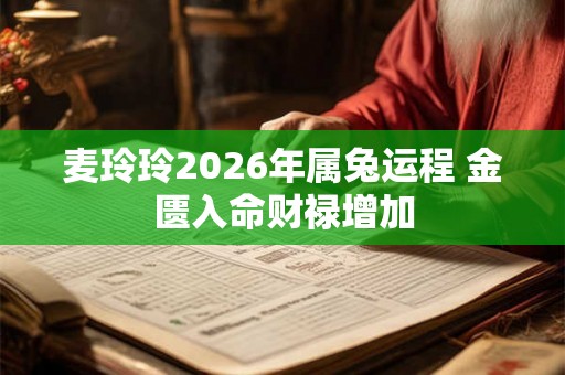 麦玲玲2026年属兔运程 金匮入命财禄增加