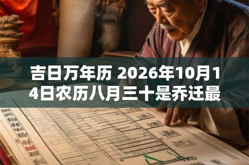 吉日万年历 2026年10月14日农历八月三十是乔迁最佳日期吗 吉日万年历 2026年10月14日农历八月三十是乔迁最佳日期吗