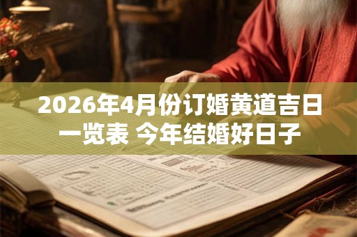 2026年4月份订婚黄道吉日一览表 今年结婚好日子 2026年4月份订婚黄道吉日一览表 今年结婚好日子