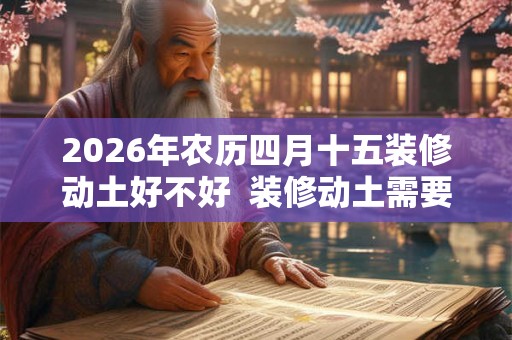 2026年农历四月十五装修动土好不好  装修动土需要注意什么
