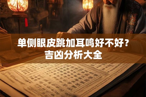 单侧眼皮跳加耳鸣好不好？吉凶分析大全