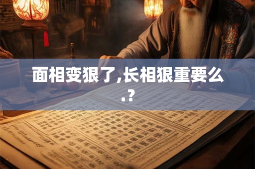 面相变狠了,长相狠重要么.？