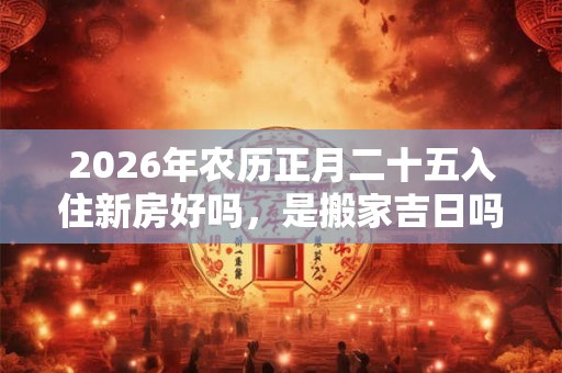 2026年农历正月二十五入住新房好吗，是搬家吉日吗？