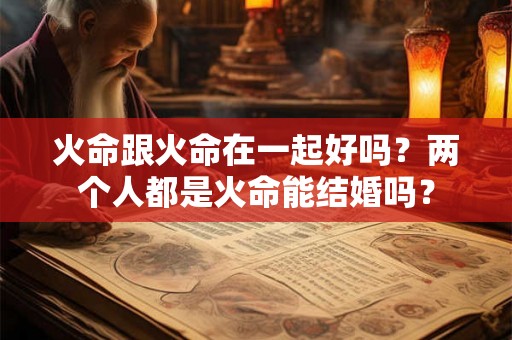 火命跟火命在一起好吗？两个人都是火命能结婚吗？