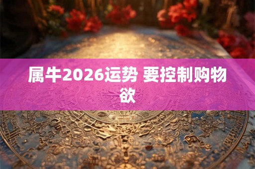 属牛2026运势 要控制购物欲 属牛2026运势 要控制购物欲