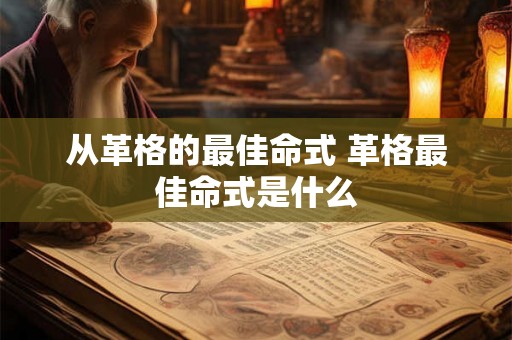 从革格的最佳命式 革格最佳命式是什么