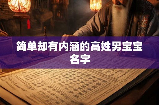 简单却有内涵的高姓男宝宝名字