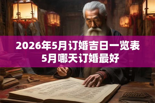 2026年5月订婚吉日一览表  5月哪天订婚最好