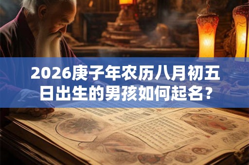2026庚子年农历八月初五日出生的男孩如何起名？