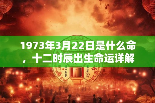 1973年3月22日是什么命，十二时辰出生命运详解