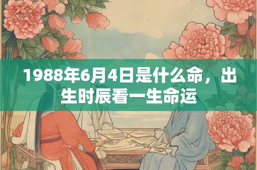 1988年6月4日是什么命,出生时辰看一生命运 1988年6月4日是什么命,出生时辰看一生命运