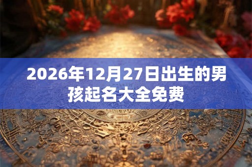2026年12月27日出生的男孩起名大全免费
