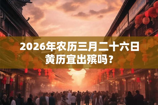 2026年农历三月二十六日黄历宜出殡吗？