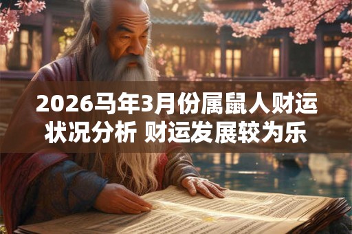 2026马年3月份属鼠人财运状况分析 财运发展较为乐观