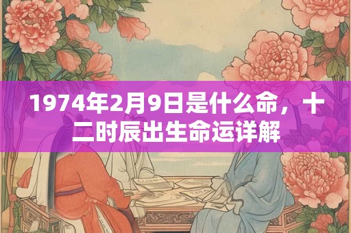 1974年2月9日是什么命，十二时辰出生命运详解