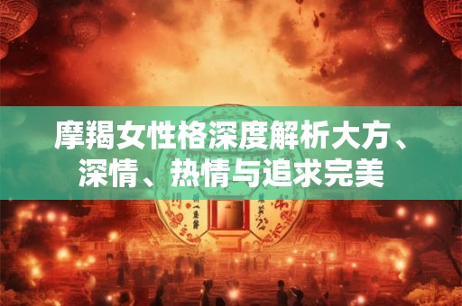 摩羯女性格深度解析大方、深情、热情与追求完美