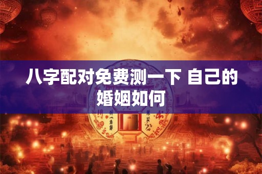 八字配对免费测一下 自己的婚姻如何