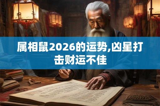 属相鼠2026的运势,凶星打击财运不佳 属相鼠2026的运势,凶星打击财运不佳