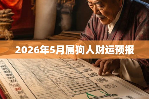 2026年5月属狗人财运预报
