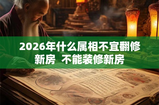 2026年什么属相不宜翻修新房 不能装修新房 2026年什么属相不宜翻修新房 不能装修新房