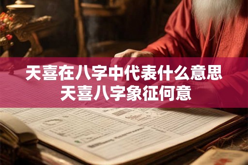 天喜在八字中代表什么意思 天喜八字象征何意