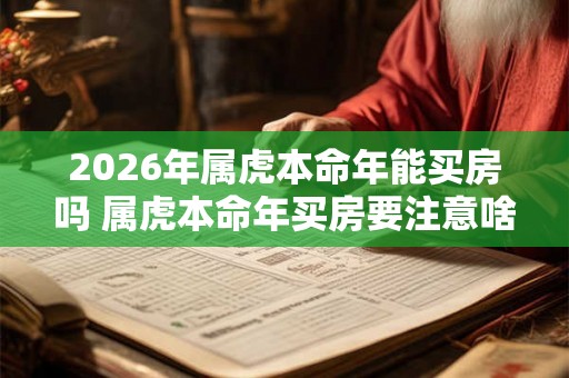 2026年属虎本命年能买房吗 属虎本命年买房要注意啥