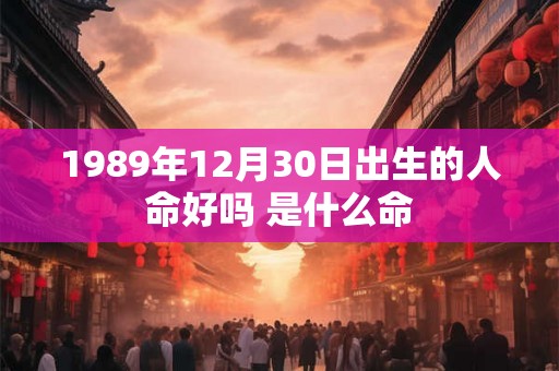1989年12月30日出生的人命好吗 是什么命