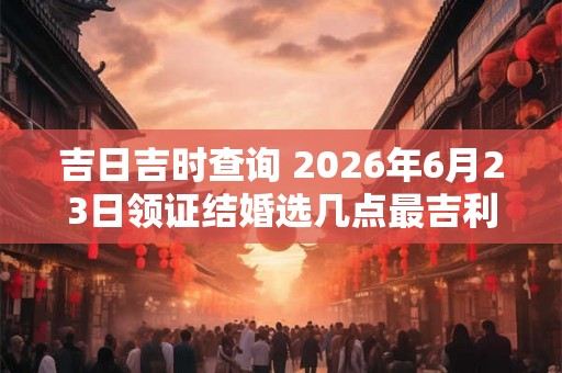吉日吉时查询 2026年6月23日领证结婚选几点最吉利 吉日吉时查询 2026年6月23日领证结婚选几点最吉利